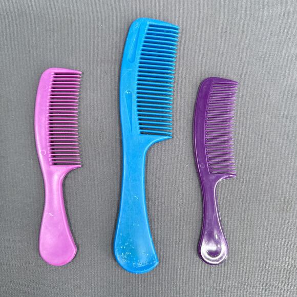 Vintage Goody 80s 90s Pocket Combs Purple Blue Retro Groovy Old School Lot of 3 - Picture 4 of 16